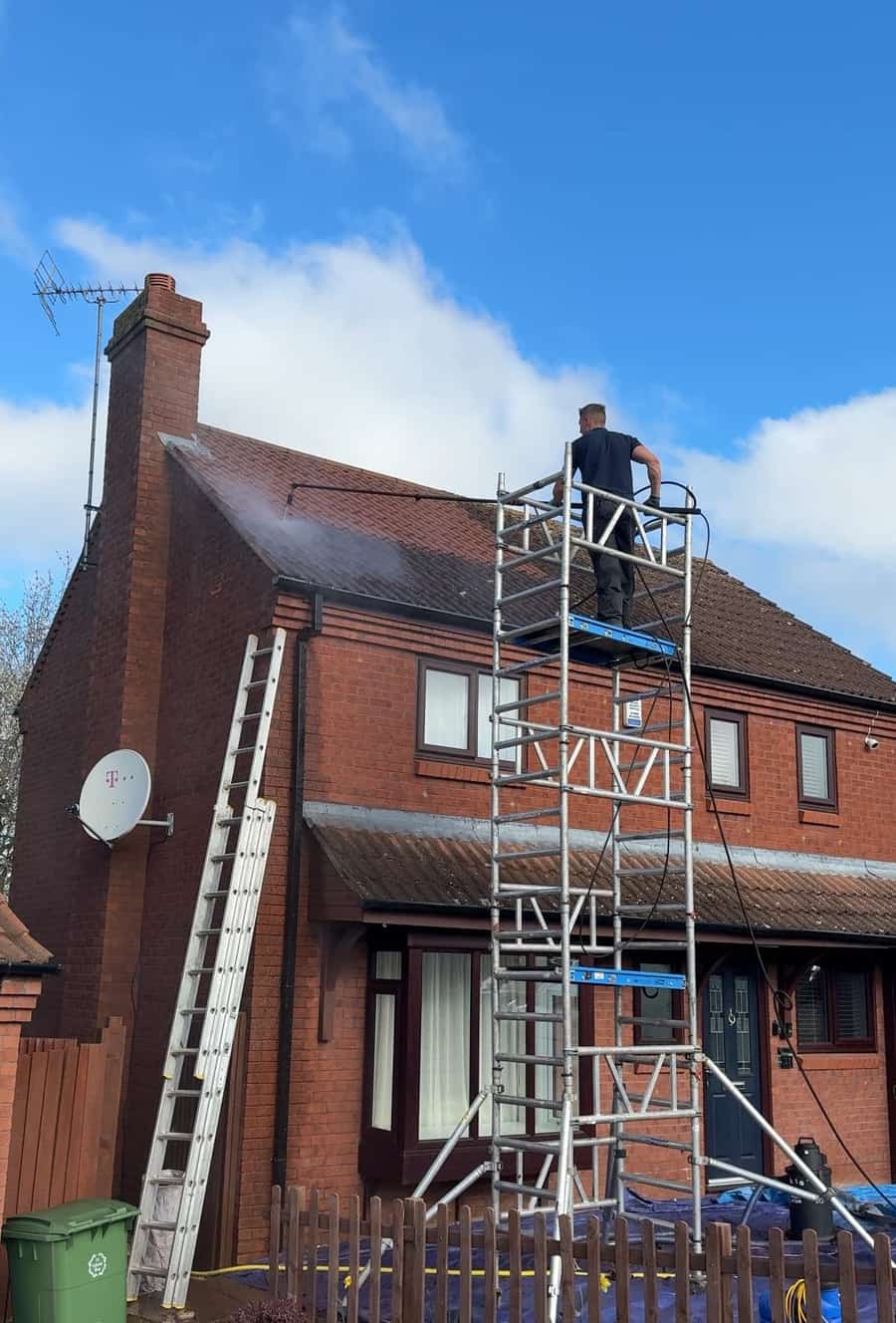 Before roof cleaning